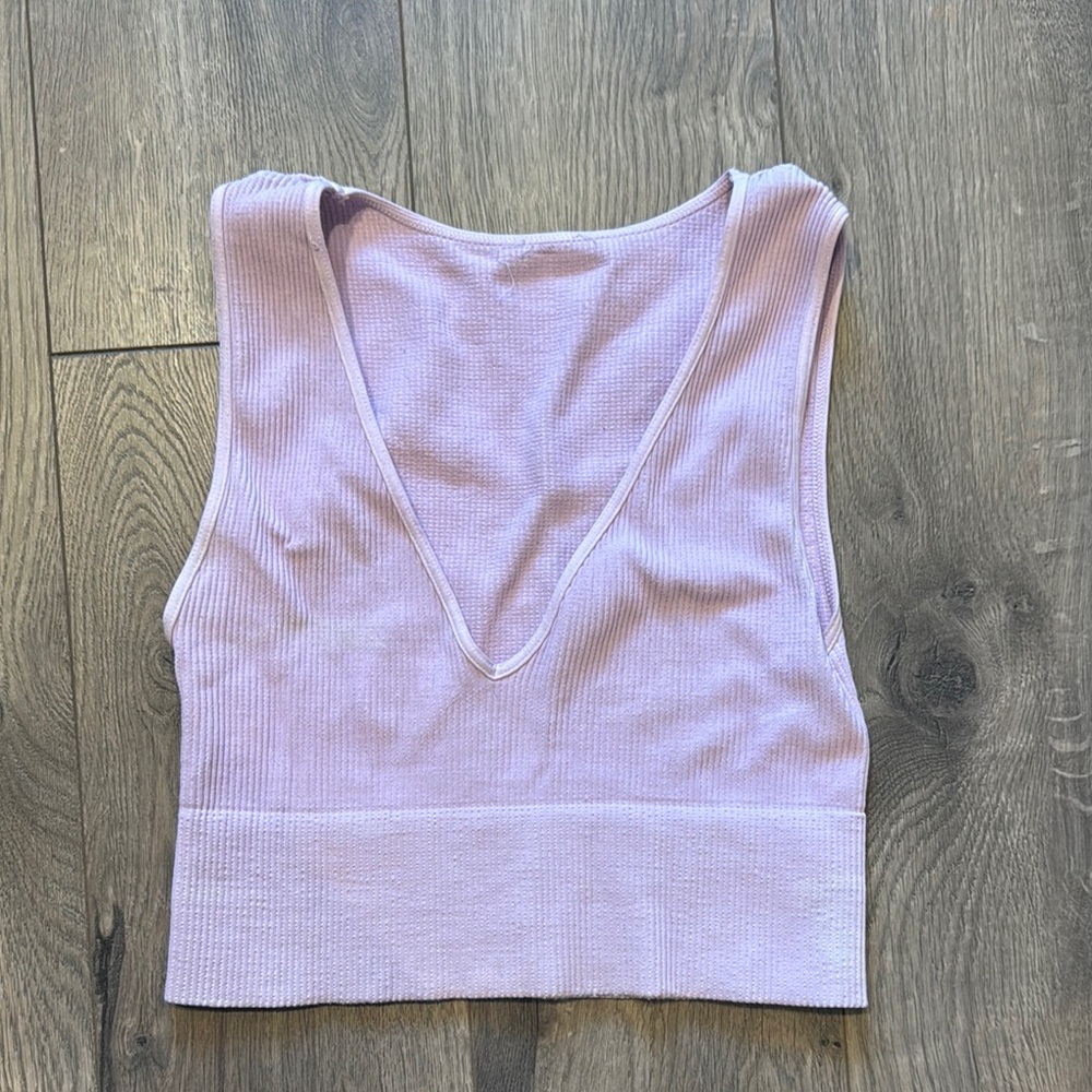 Nikibiki Purple Fitted Crop Tank Top